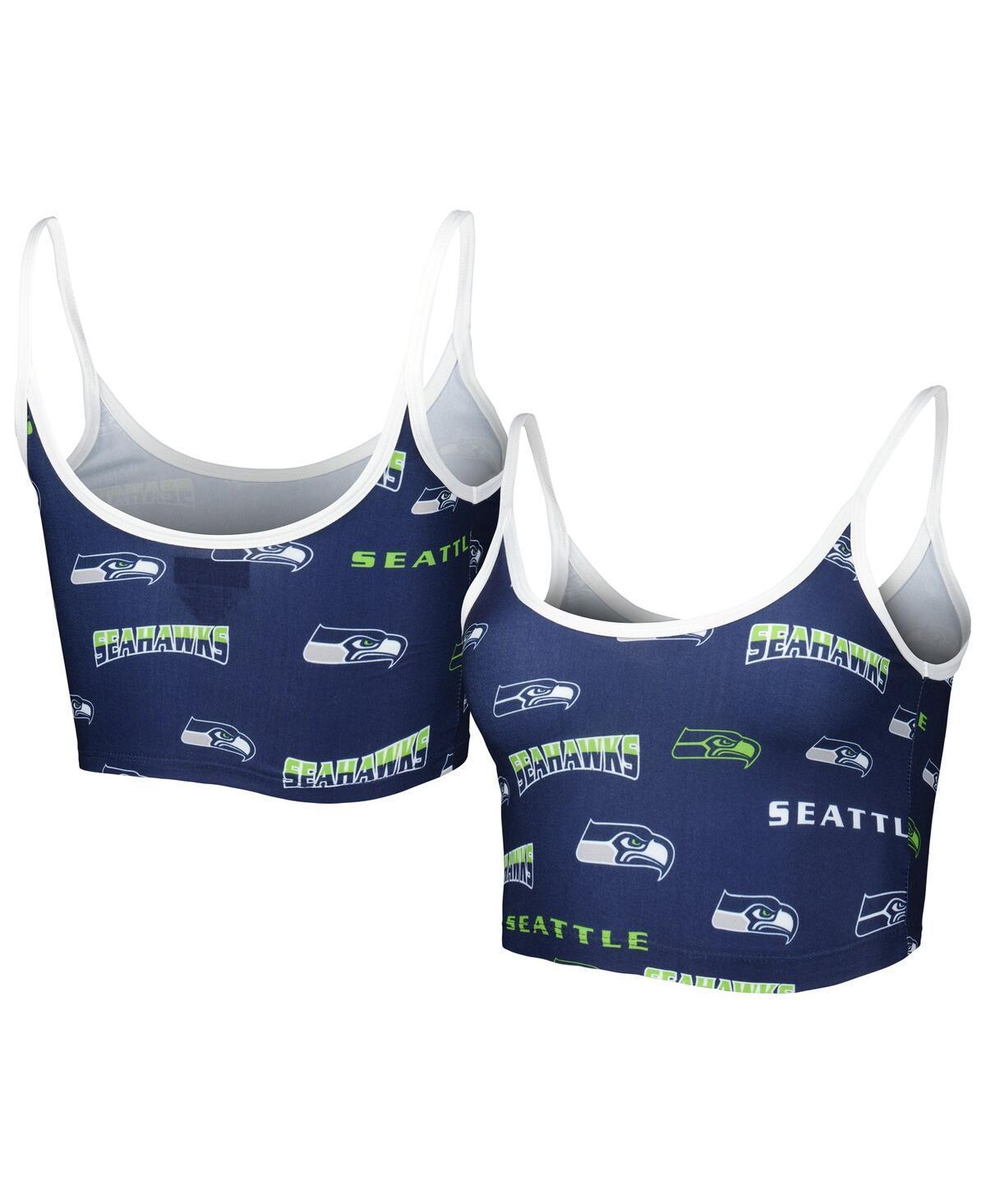 Womens Concepts Sport College Navy Seattle Seahawks Breakthrough Allover Knit Lounge Bralette Product Image