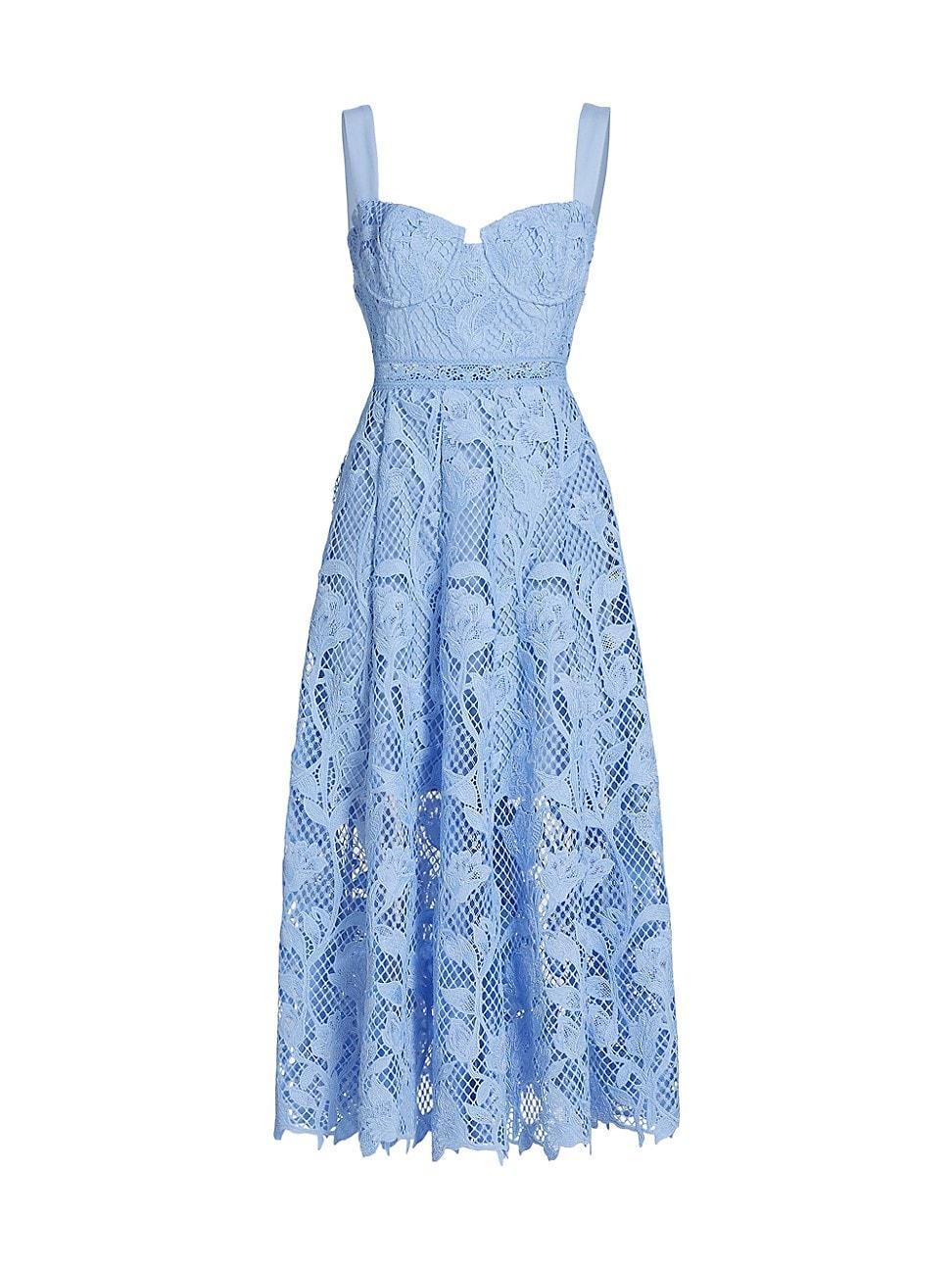 Womens Floral Lace Midi-Dress Product Image