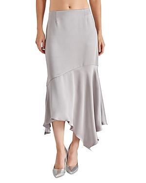 Steve Madden Lucille Asymmetric Satin Skirt Product Image