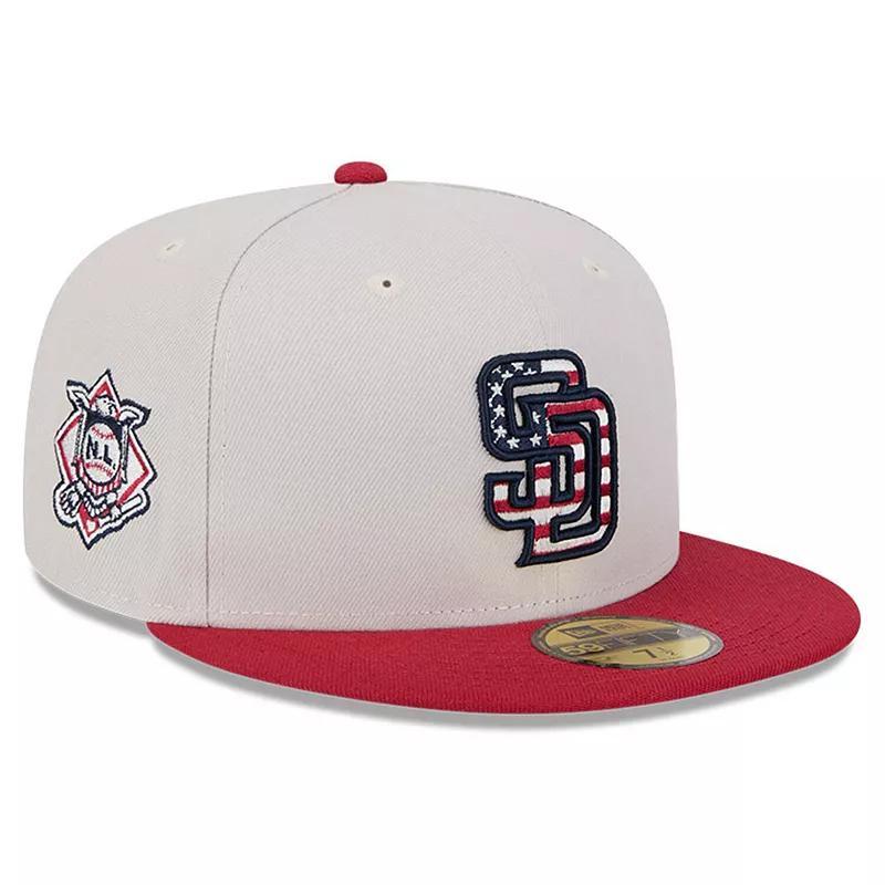 Mens New Era Khaki/Red San Diego Padres 2024 Fourth of July 59FIFTY Fitted Hat Product Image