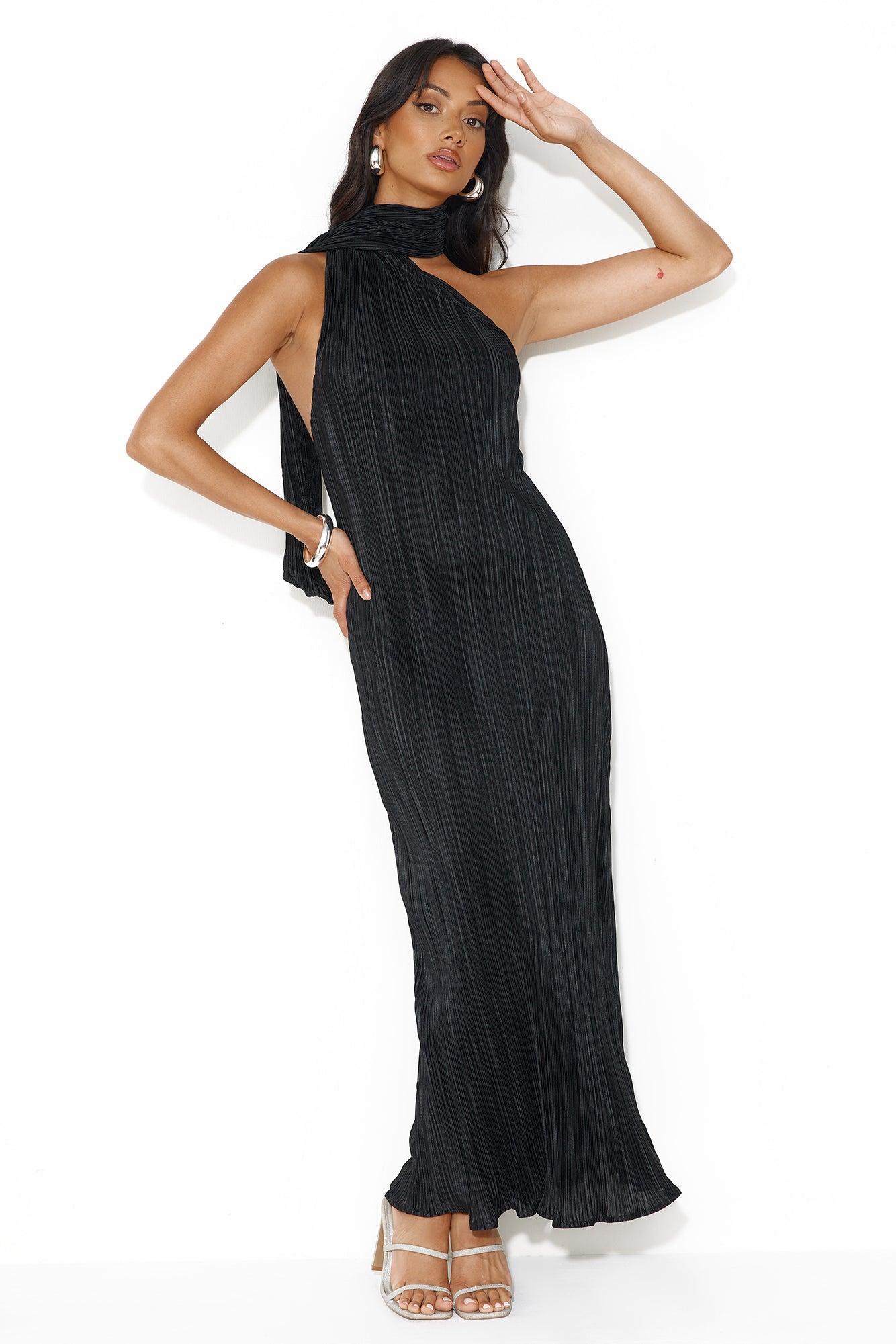 Plisse Perfect Maxi Dress Black Product Image