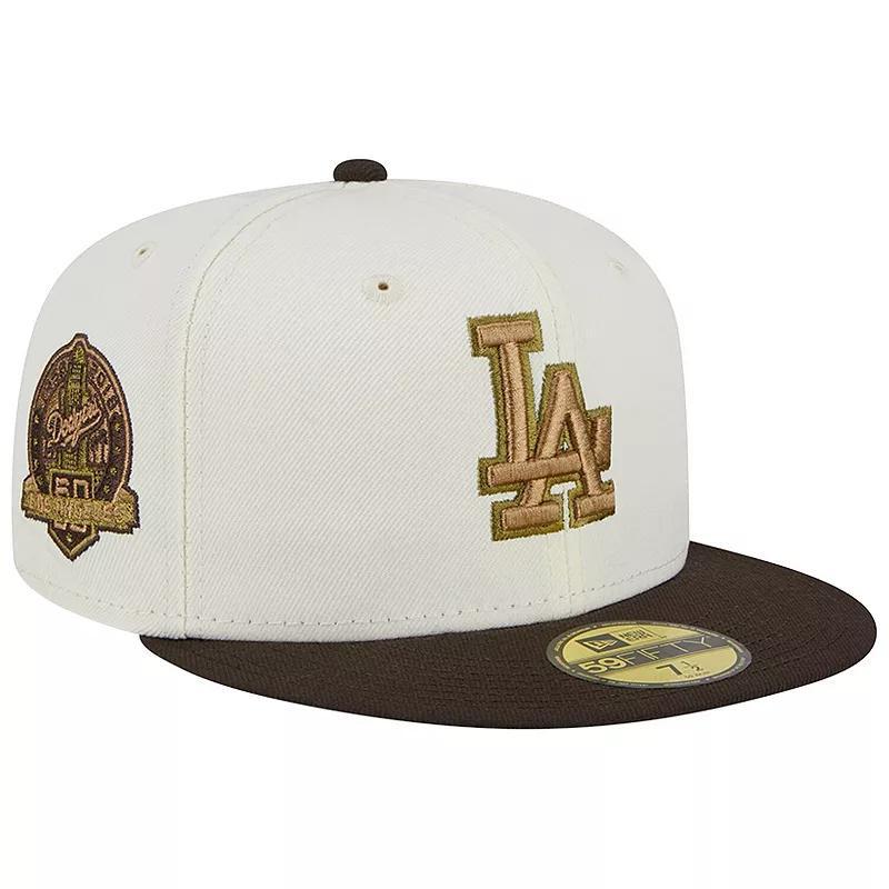 Mens New Era White/Brown Los Angeles Dodgers 50th Team Anniversary 59FIFTY Fitted Hat Product Image