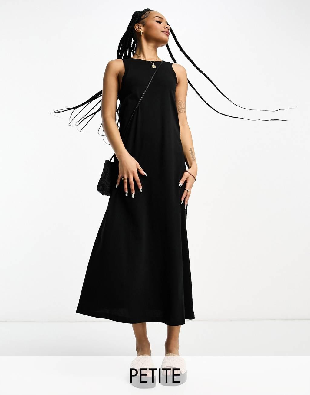 Only Petite high neck maxi dress in black Product Image