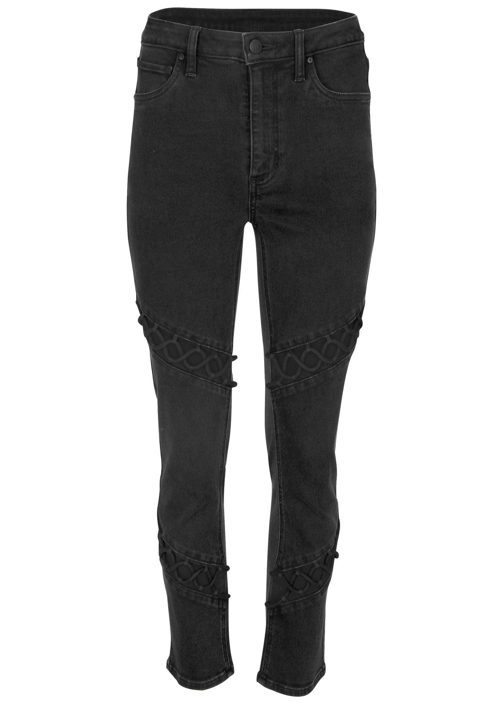 Braided Straight Leg Jeans - Black Wash product image