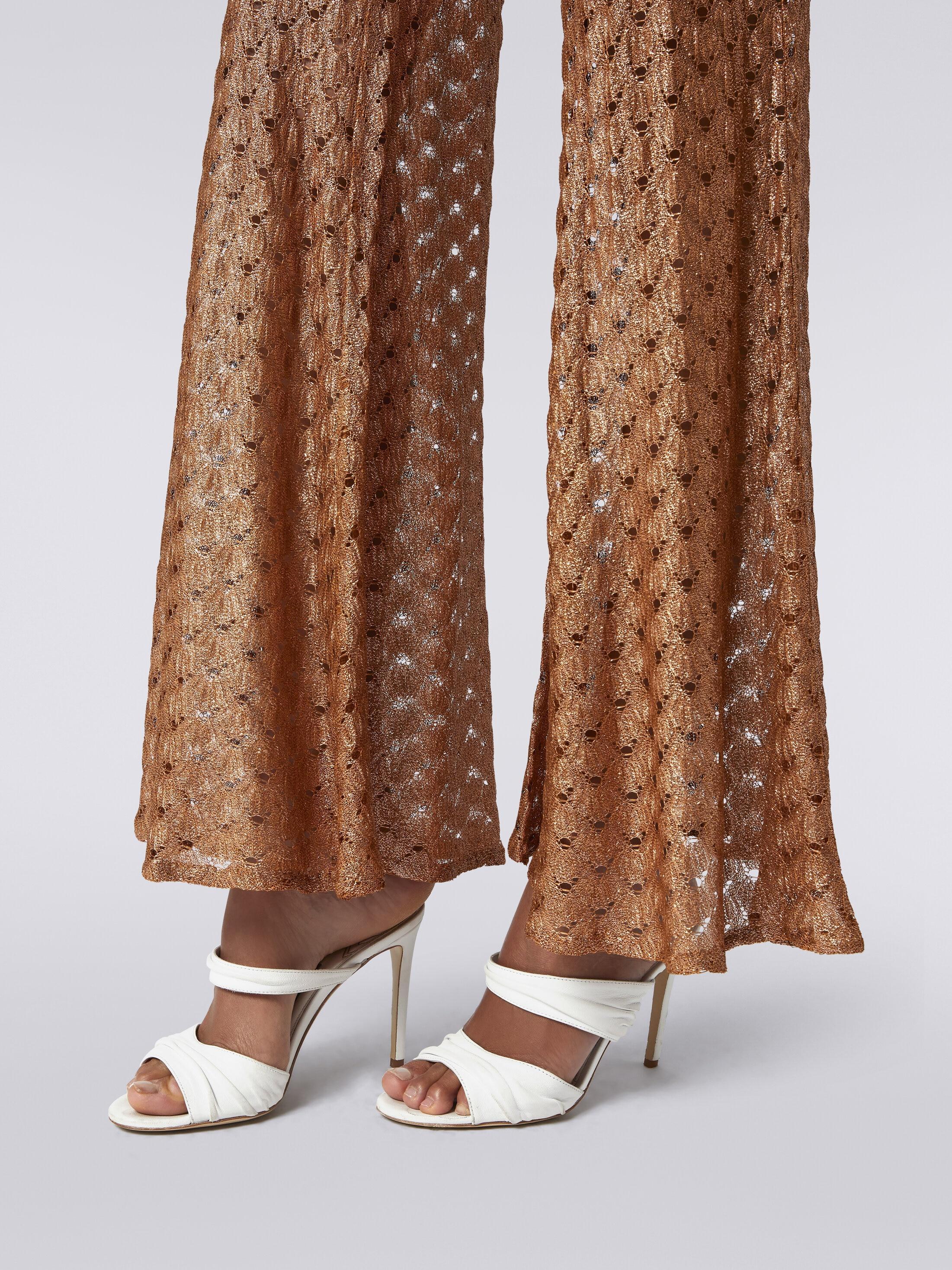 Lace-effect cover up trousers with flared hem Product Image