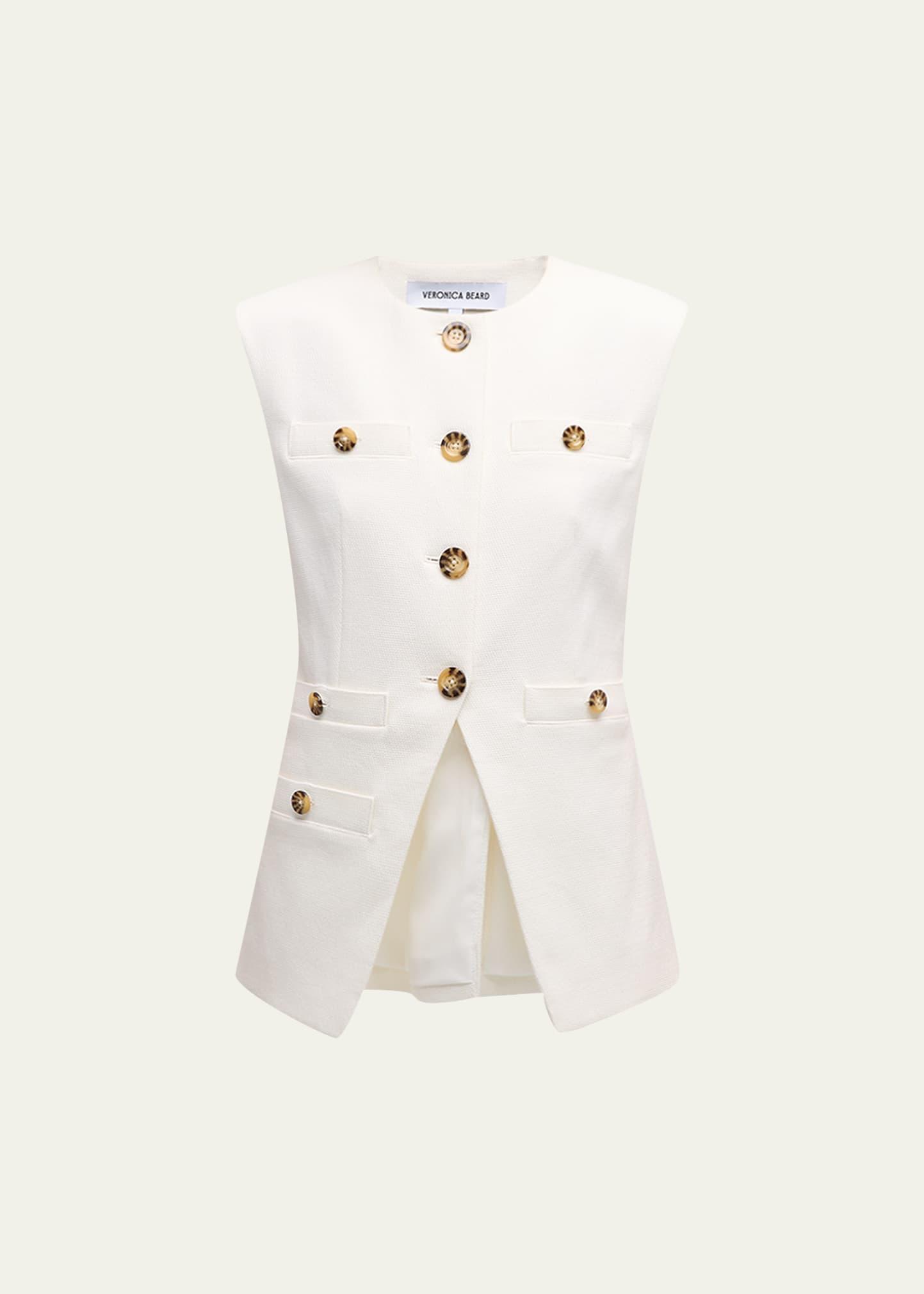 VERONICA BEARD Tamara Tailored Vest In Off White Product Image