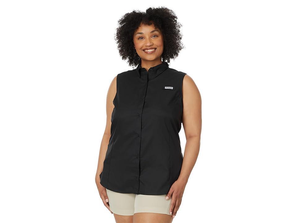 Columbia Plus Size Tamiami Sleeveless Shirt (Black) Women's Sleeveless Product Image