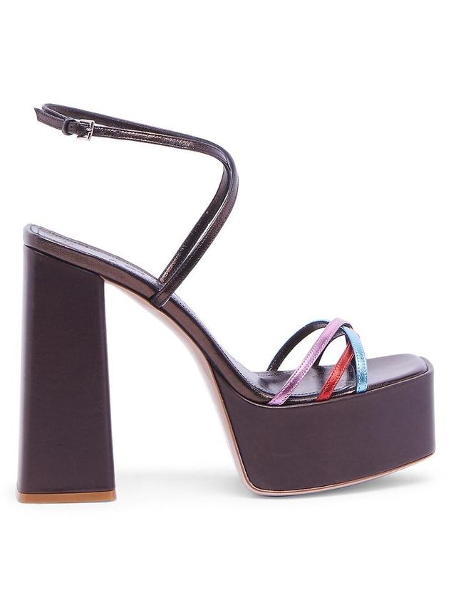 Womens Wannabe Colorblock Leather Platform Sandals Product Image