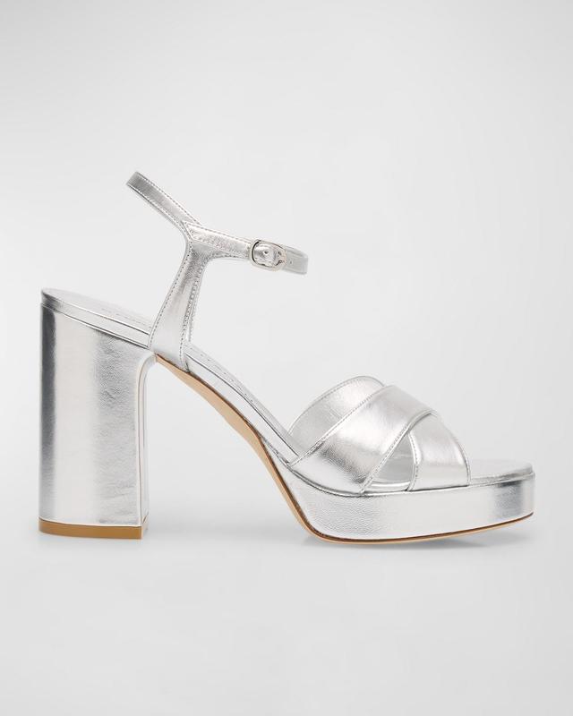 Dayna Metallic Crisscross Platform Sandals Product Image