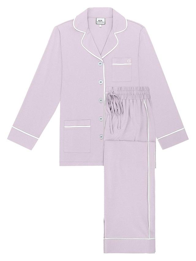 Womens Monogrammed Luxe Stretch Cotton Collection Pajama Set Product Image