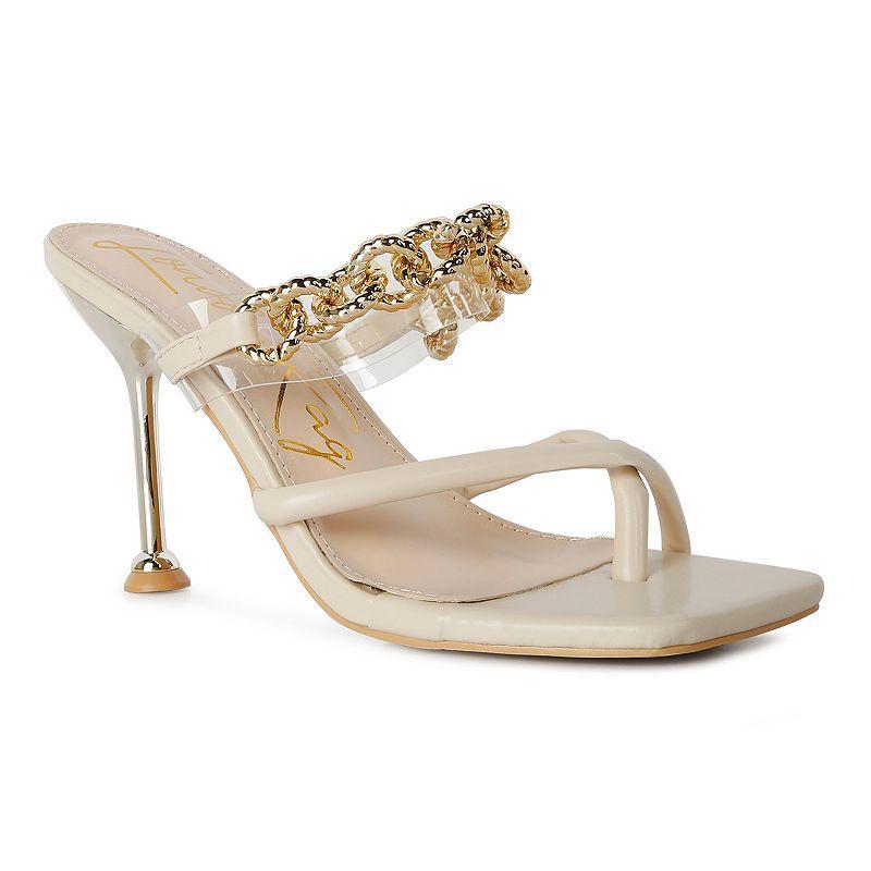 Womens Social Bee Link Chain Embellished Heel Sandals Product Image