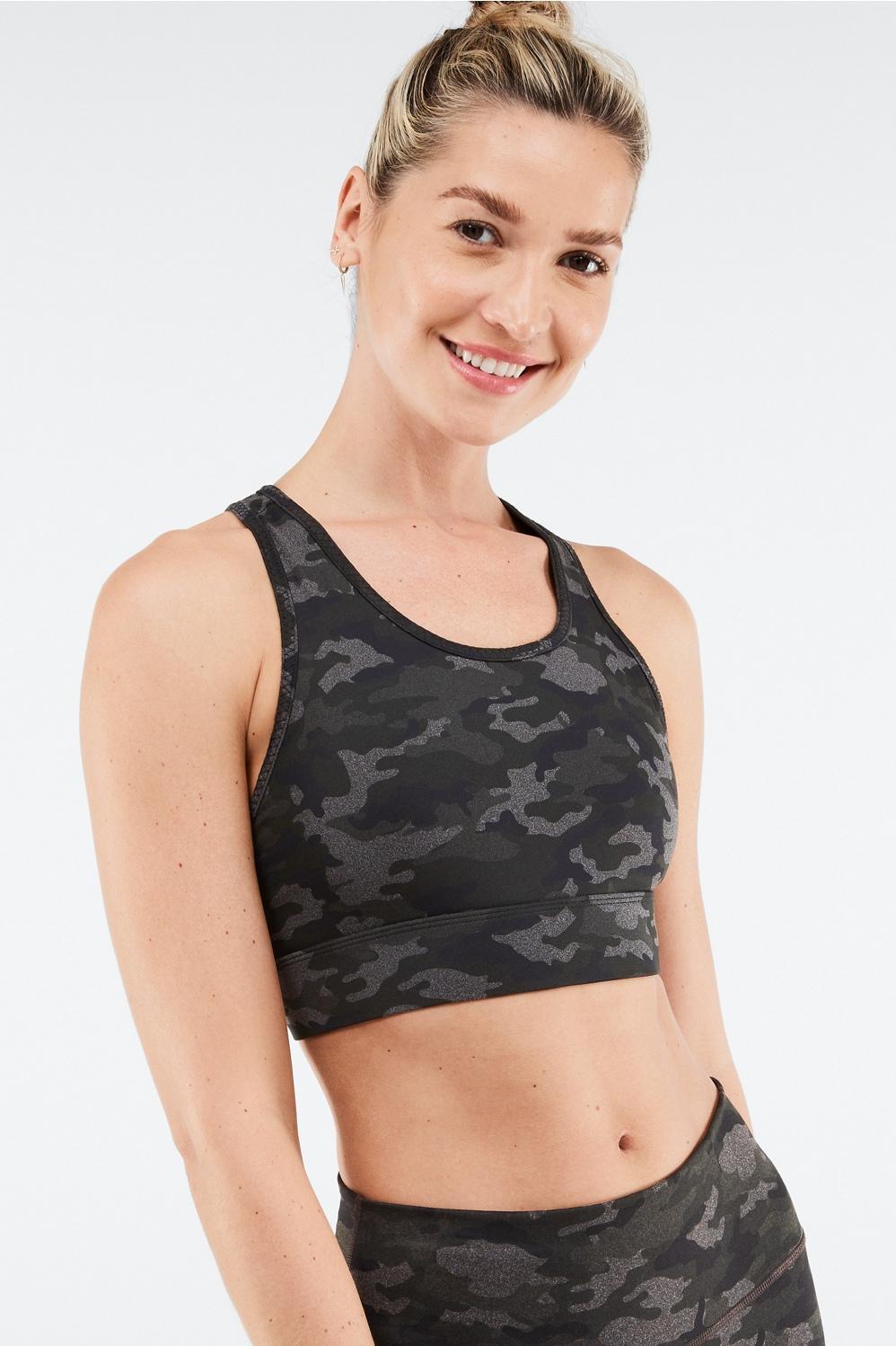 Fabletics On-the-Go Medium-Impact Sports Bra Womens green Size XXS Product Image