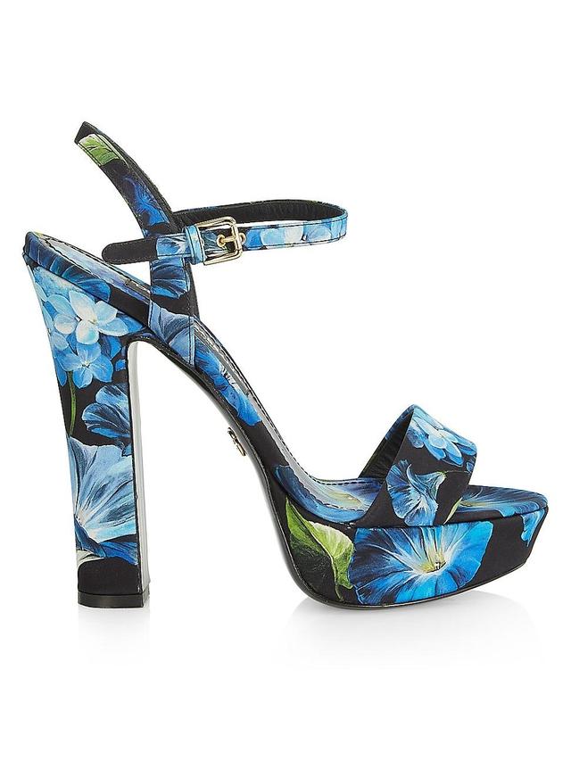 Dolce & Gabbana Keira Floral Ankle Strap Platform Sandal Product Image