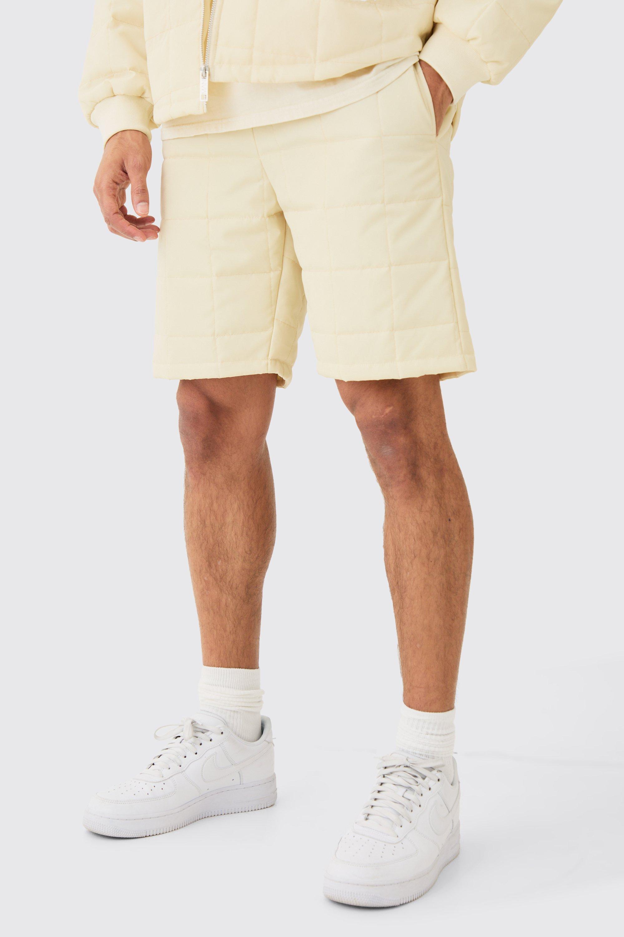 Square Quilted Toggle Waist Shorts | boohooMAN USA Product Image