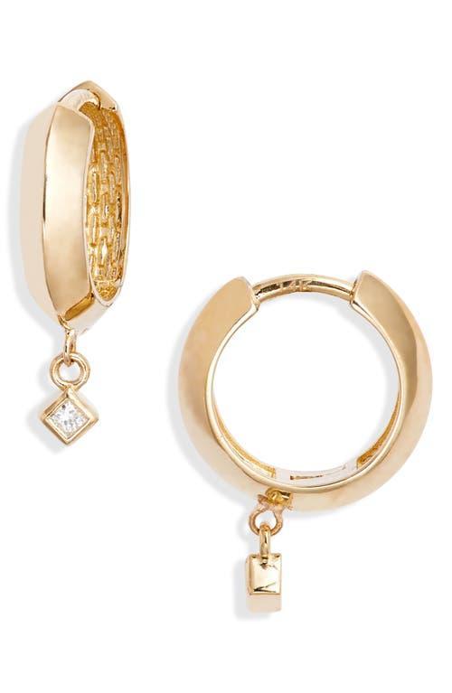 Zo Chicco Princess Diamond Knife Edge Huggie Hoop Earrings Product Image