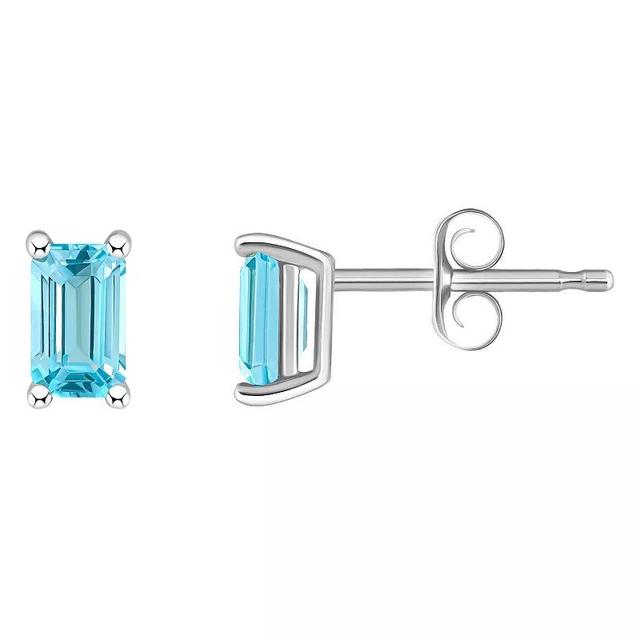 Blue Topaz (3/4 ct. t.w.) Stud Earrings in 14K Yellow Gold or 14k White Gold Product Image