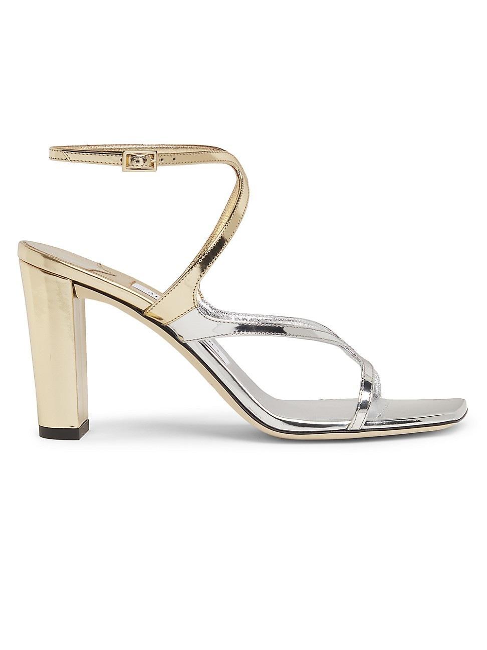 Womens Azie 85MM Liquid Metal Leather Sandals Product Image