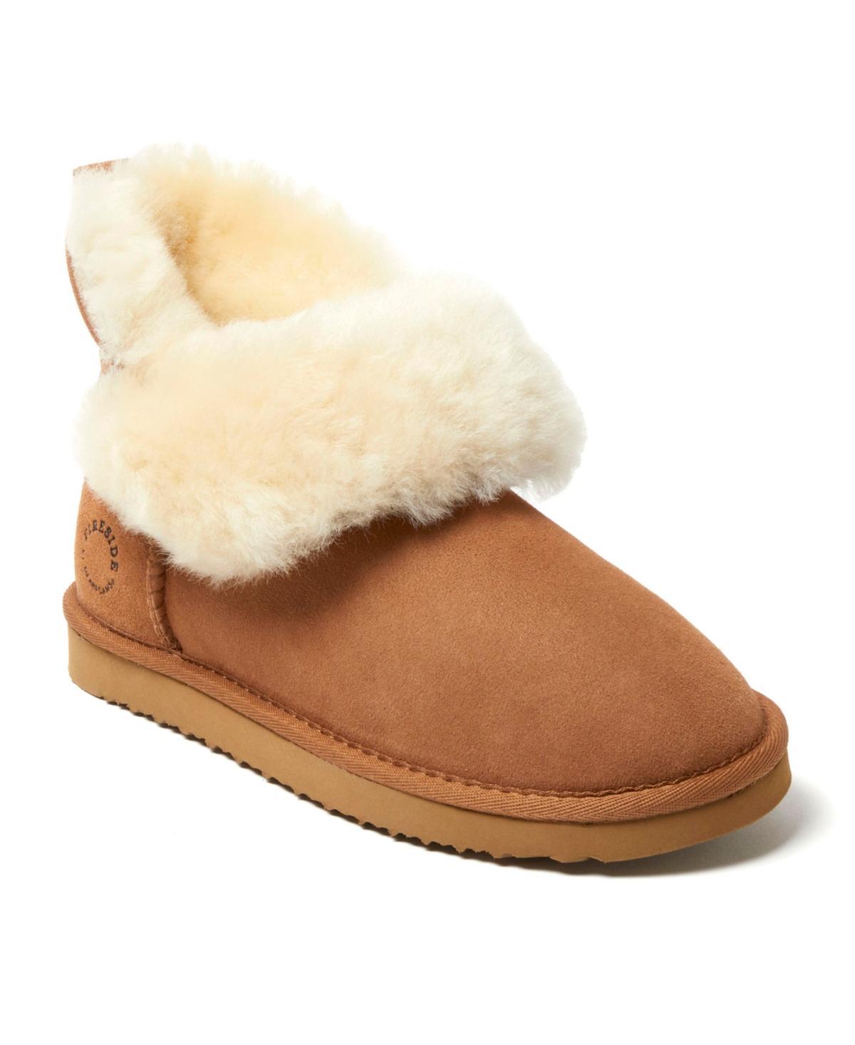 Dearfoams Fireside By Womens Perth Genuine Shearling Foldover Boot Product Image