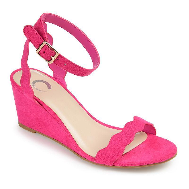 Journee Collection Loucia Womens Wedge Sandals Pink Product Image