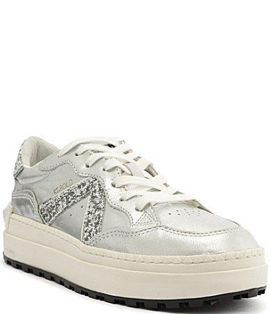 Womens St Bold Metallic Leather Platform Low-Top Sneakers Product Image