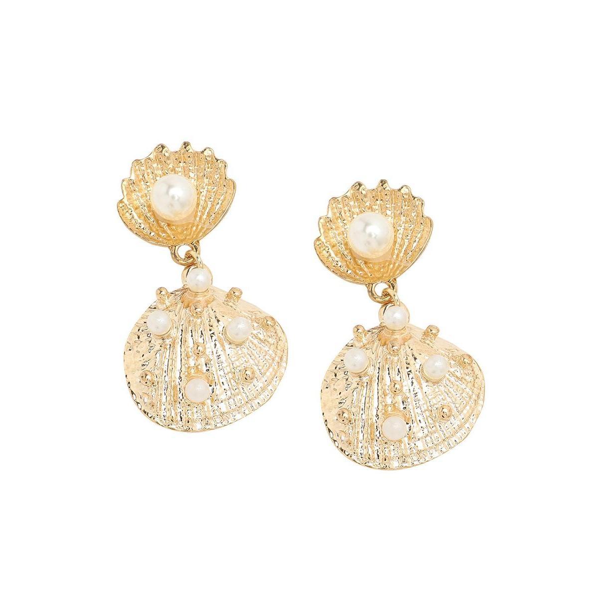 Sohi Womens Seashell Drop Earrings Product Image