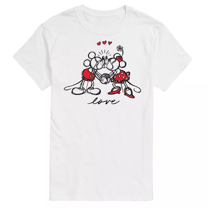 Disneys Mens Mickey Minnie Love Graphic Tee Product Image