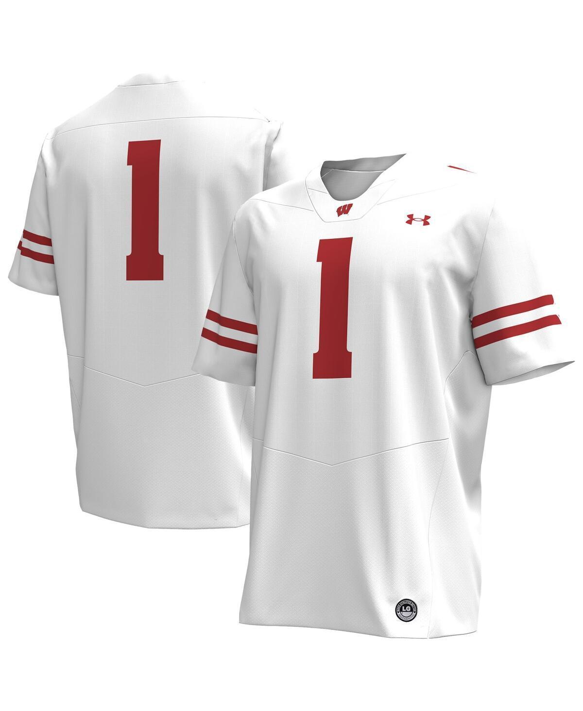 Under Armour Mens 1 Wisconsin Badgers Replica Football Jersey - White Product Image