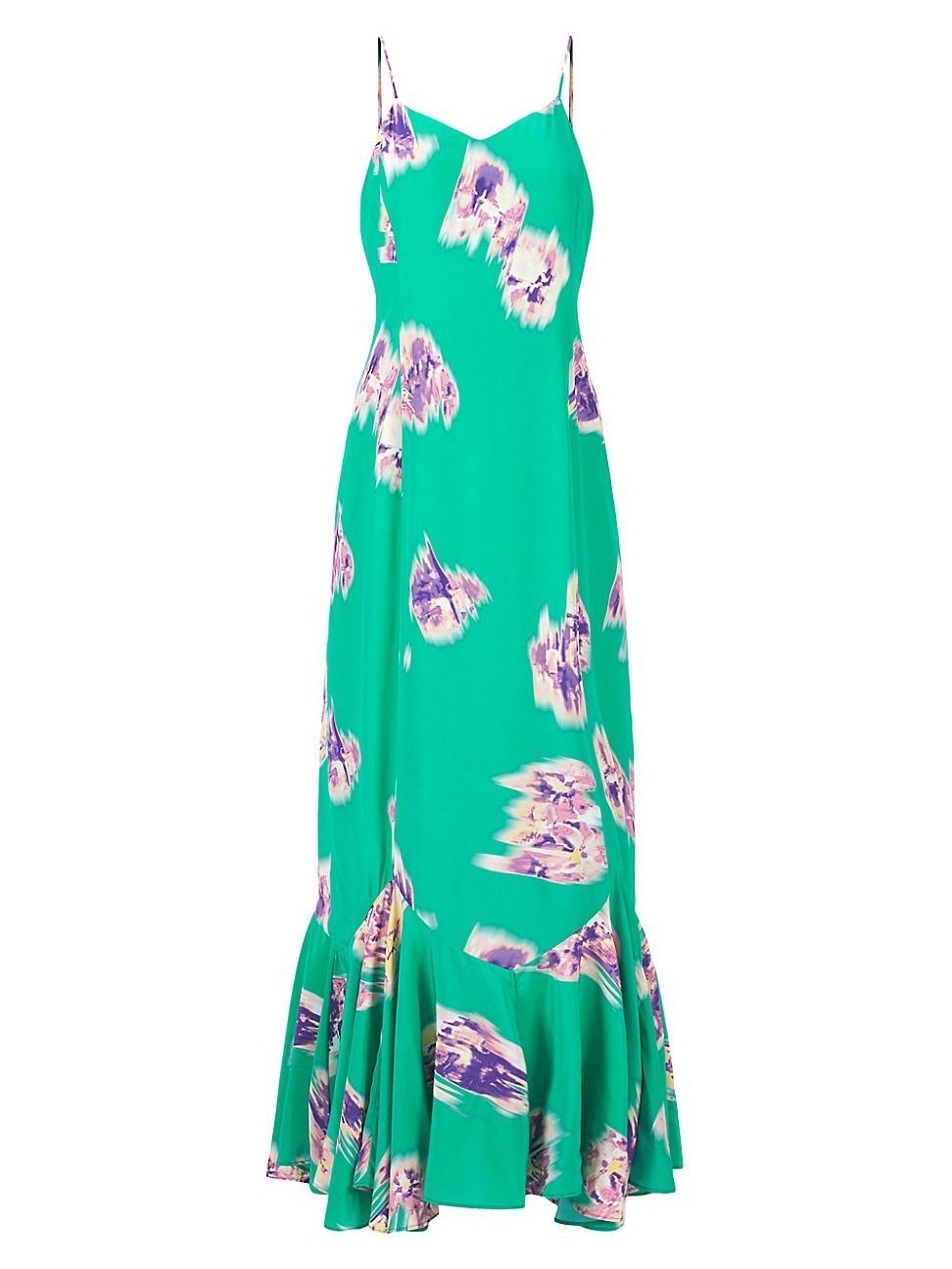 Womens Adina Floral Silk Maxi Dress Product Image