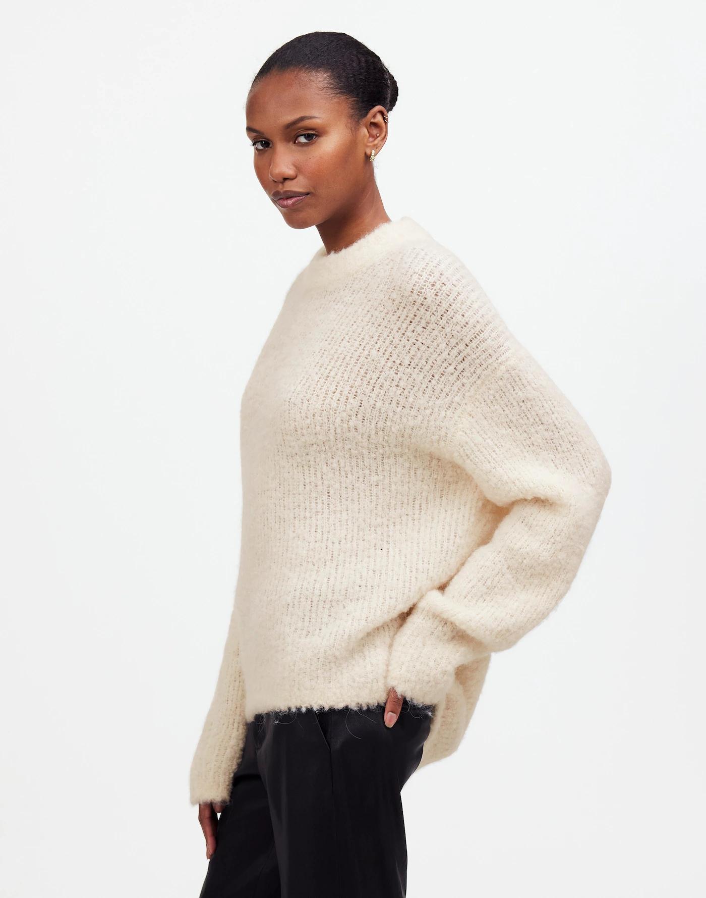 Wool-Alpaca Blend Bouclé-Knit Oversized Sweater Product Image