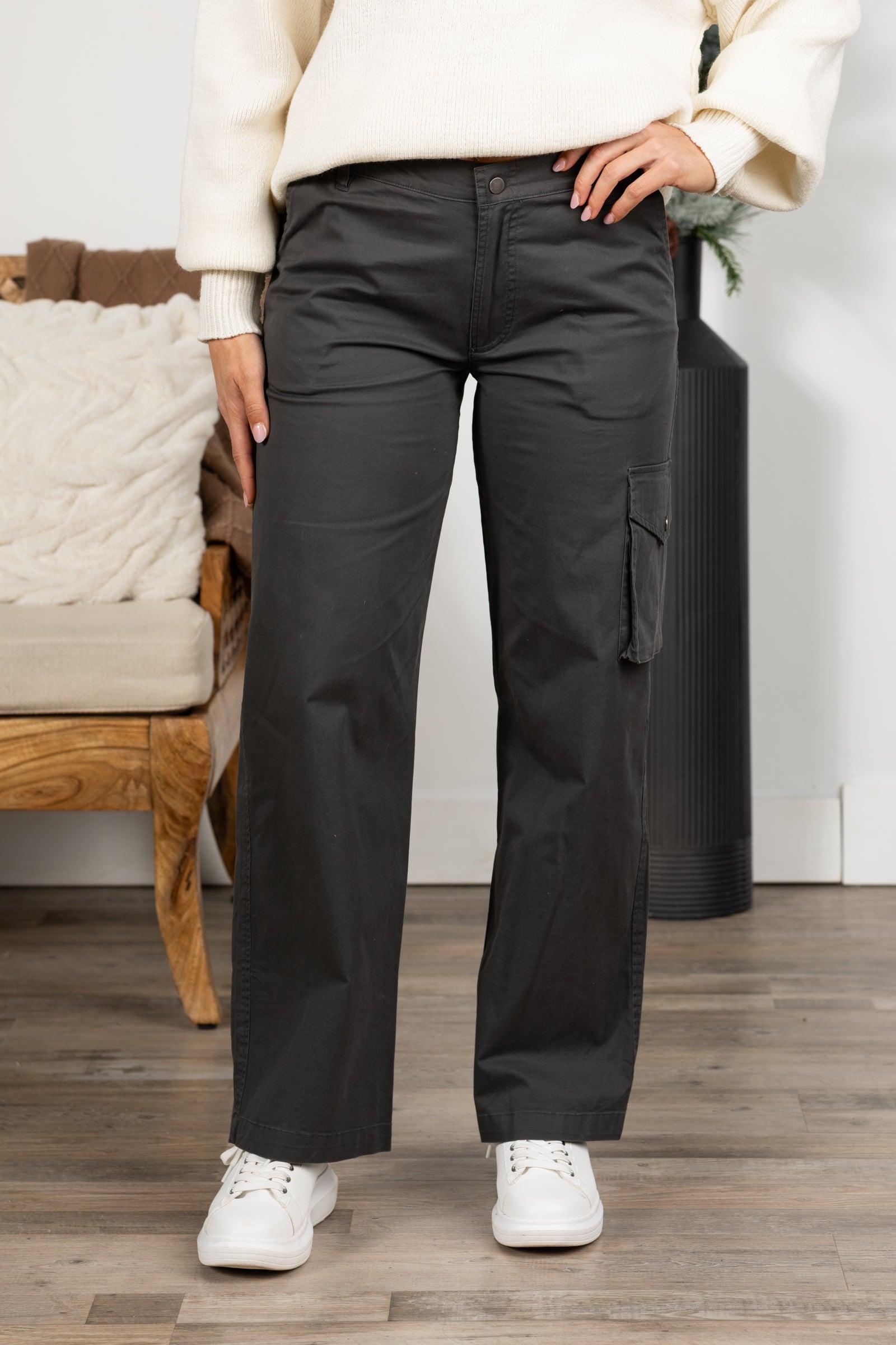 Grey Classic Cotton Cargo Pants Product Image