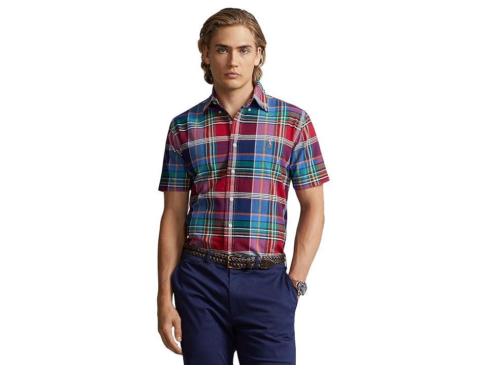 Polo Ralph Lauren Classic Fit Plaid Oxford Shirt (Dark Pink/Blue Multi) Men's Clothing Product Image