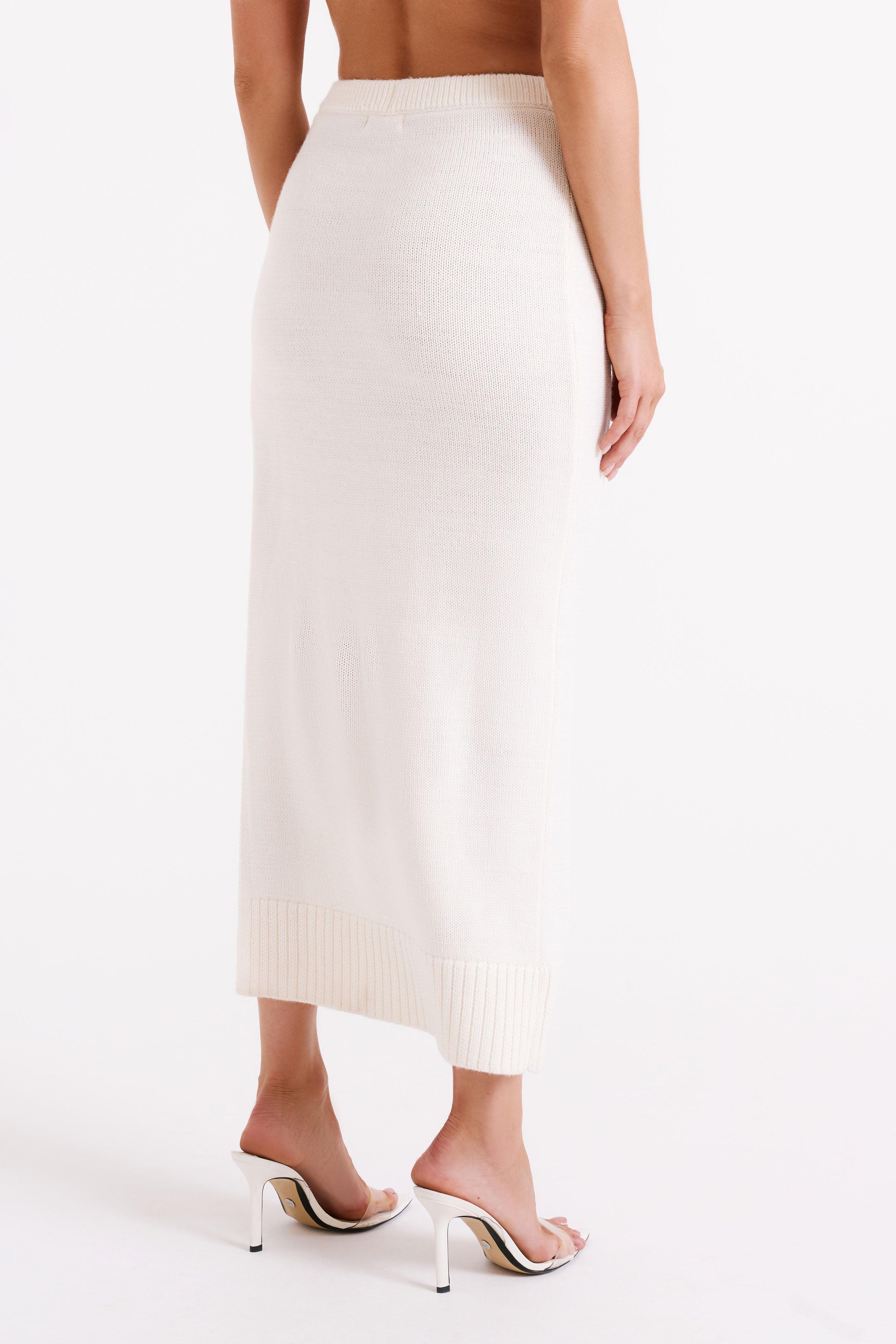 Brittany Knit Midi Skirt - Ivory Product Image