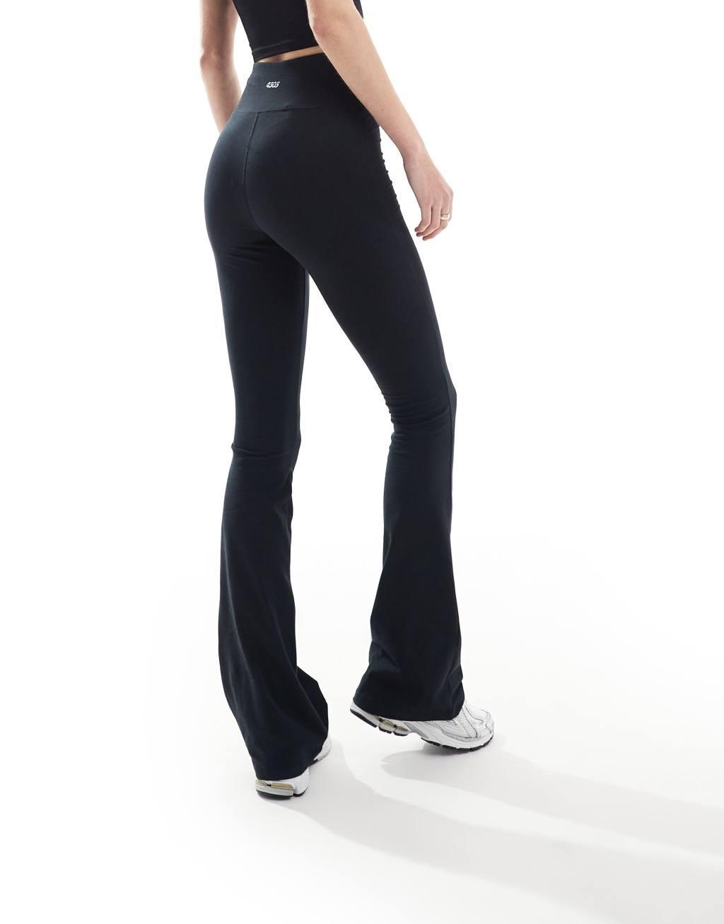 ASOS 4505 Tall slim kick leggings with wrap waist in soft touch fabric in black Product Image