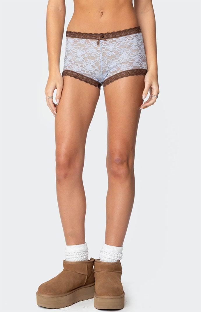 Edikted Womens Dee Sheer Lace Micro Shorts Product Image