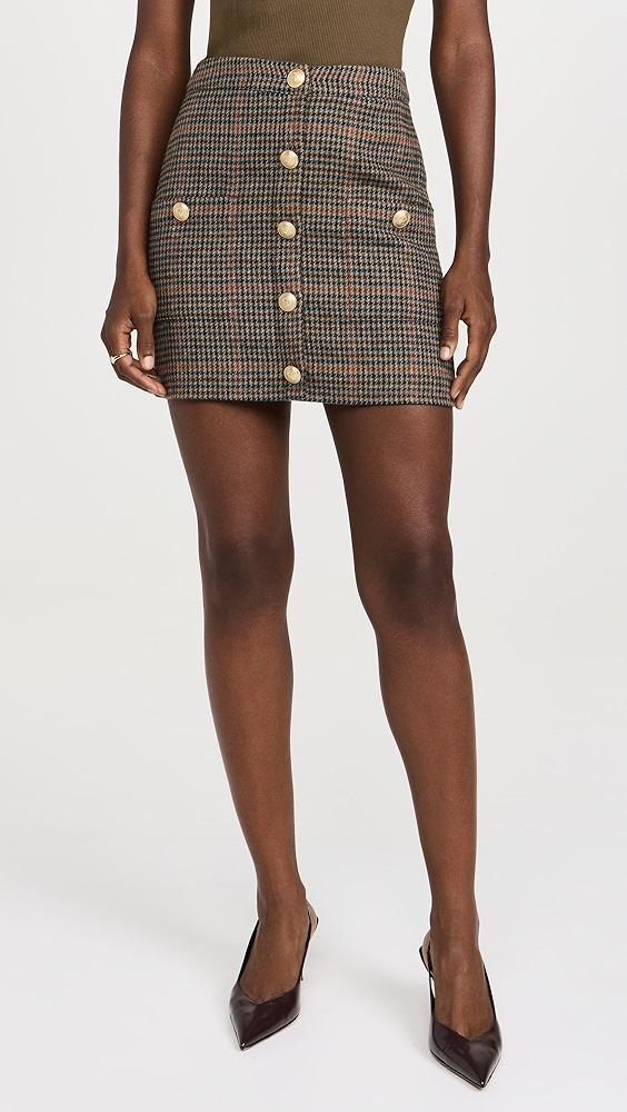 L'AGENCE Zander Button Mini Skirt | Shopbop Product Image