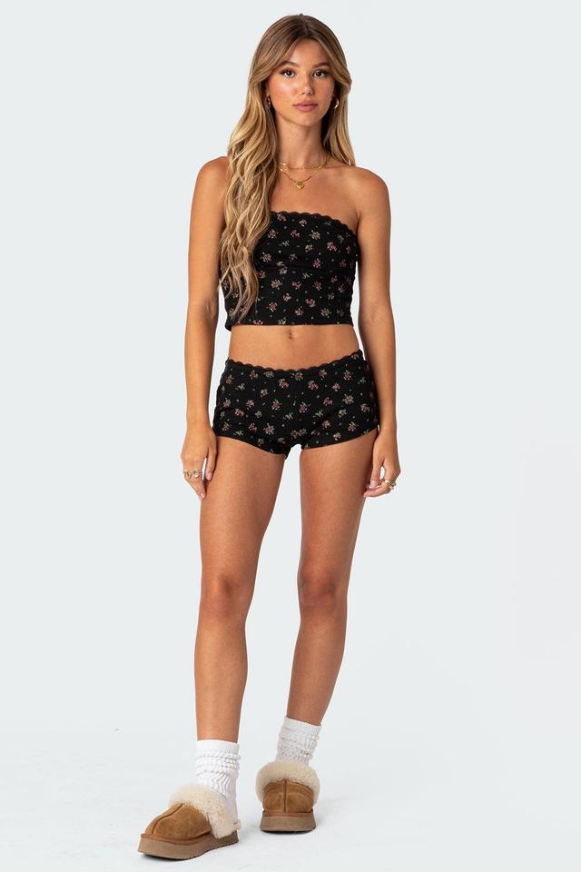 Aislinn Printed Waffle Shorts Product Image