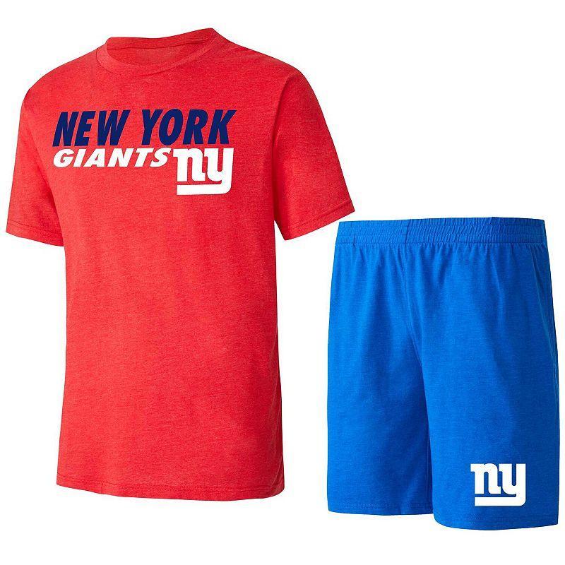 Mens Concepts Sport Royal/Red New York Giants Meter T-Shirt & Shorts Sleep Set Blue Product Image