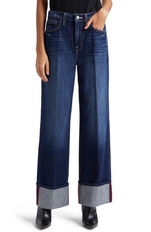 LAGENCE Miley High Waist Cuff Wide Leg Jeans Product Image