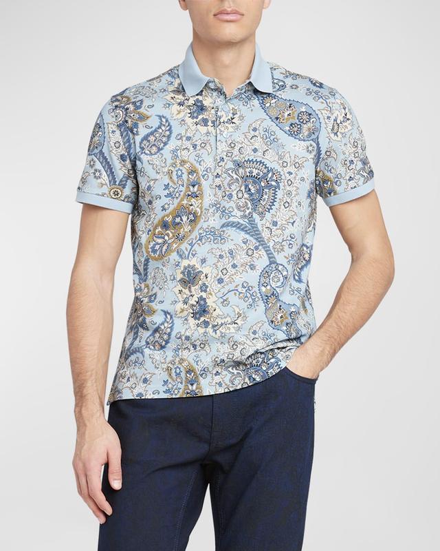 Mens Paisley-Print Polo Shirt Product Image