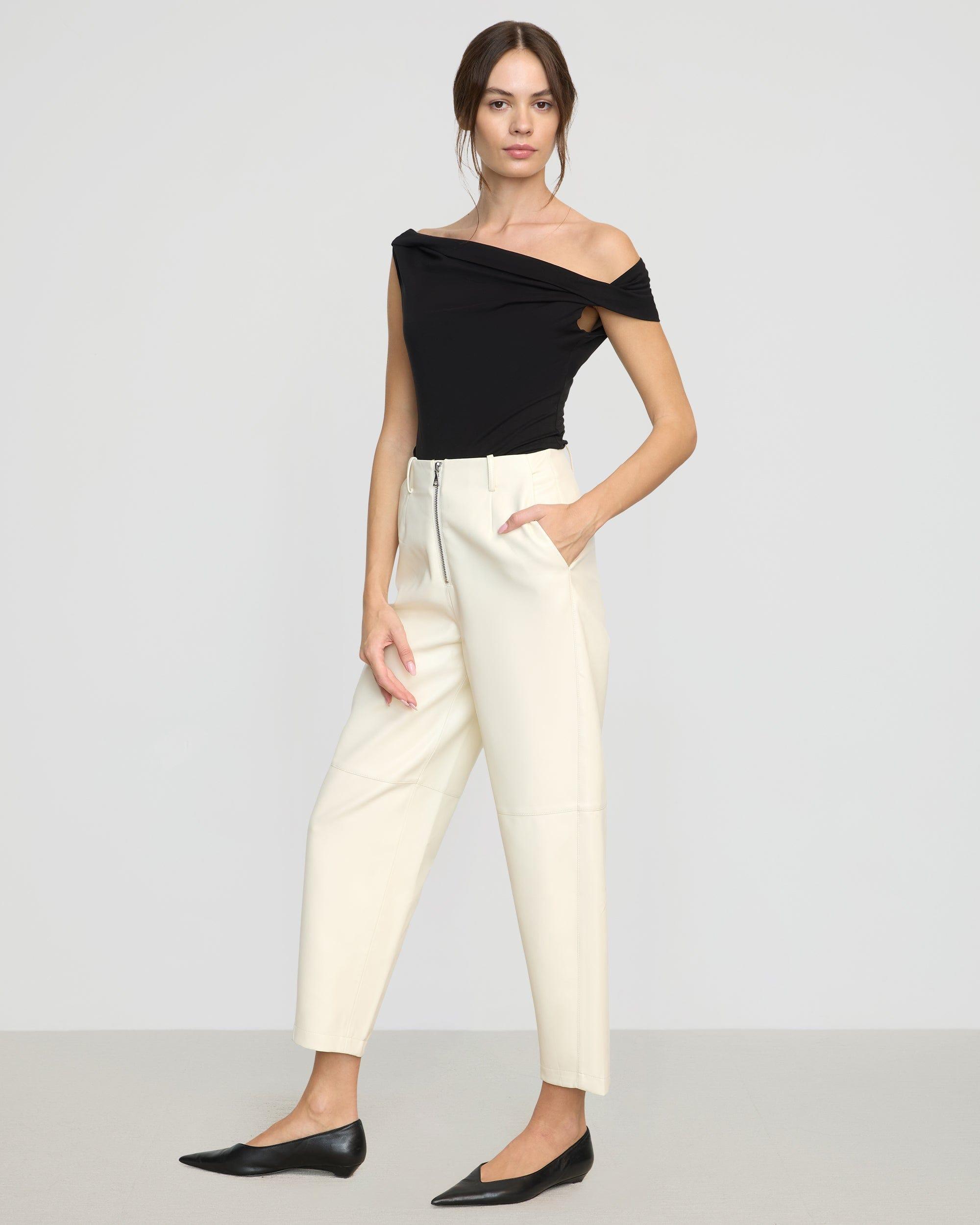 Rupa Vegan Leather Barrel-Leg Pant Product Image