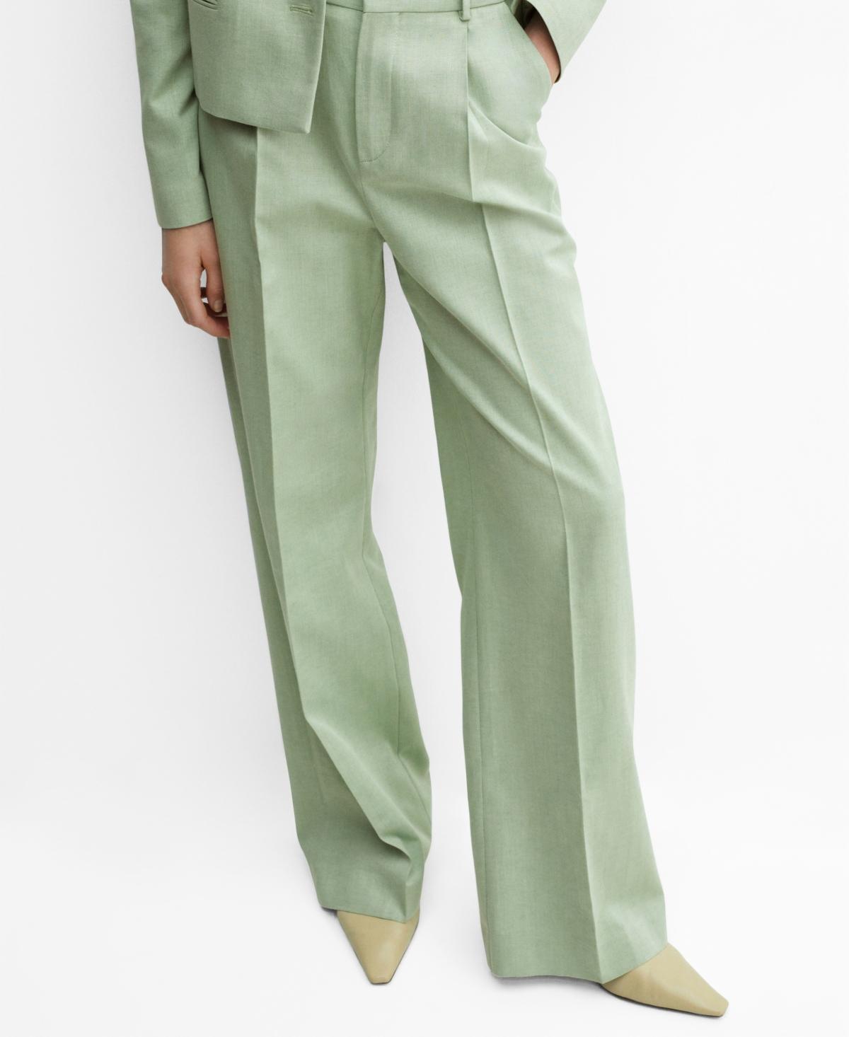 MANGO - Wide leg suit pants pastel greenWomen Product Image