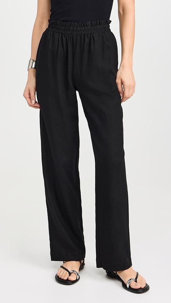 LNA Declan Linen Elastic Waist Pants | Shopbop Product Image