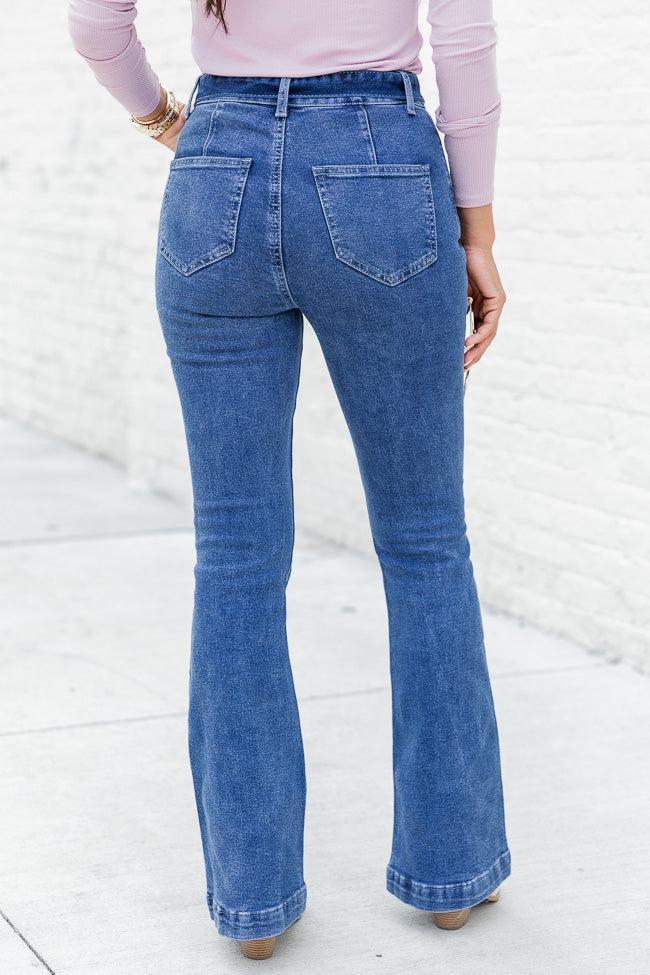 Time For Change Medium Wash High Rise Flare Jeans FINAL SALE Product Image