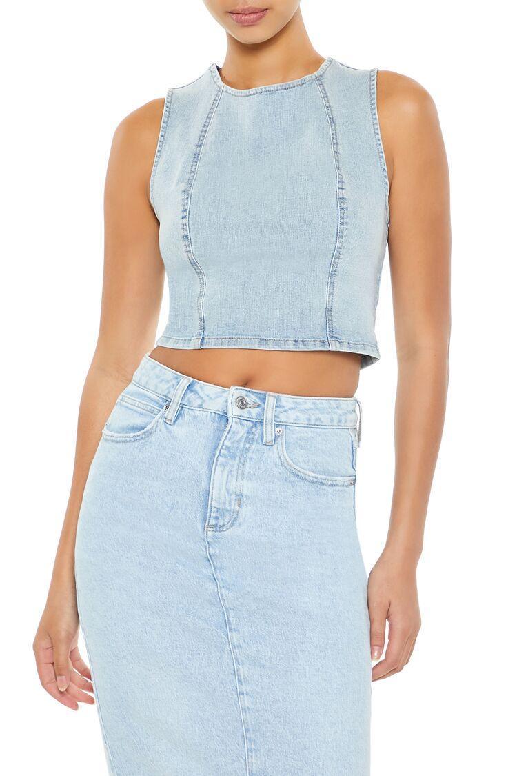 Denim Cropped Tank Top | Forever 21 Product Image