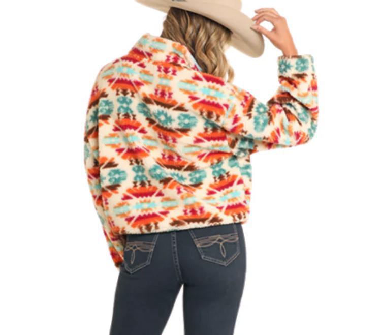 Rock & Roll Denim® Ladies' Aztec Print 1/4 Zip Sherpa Product Image