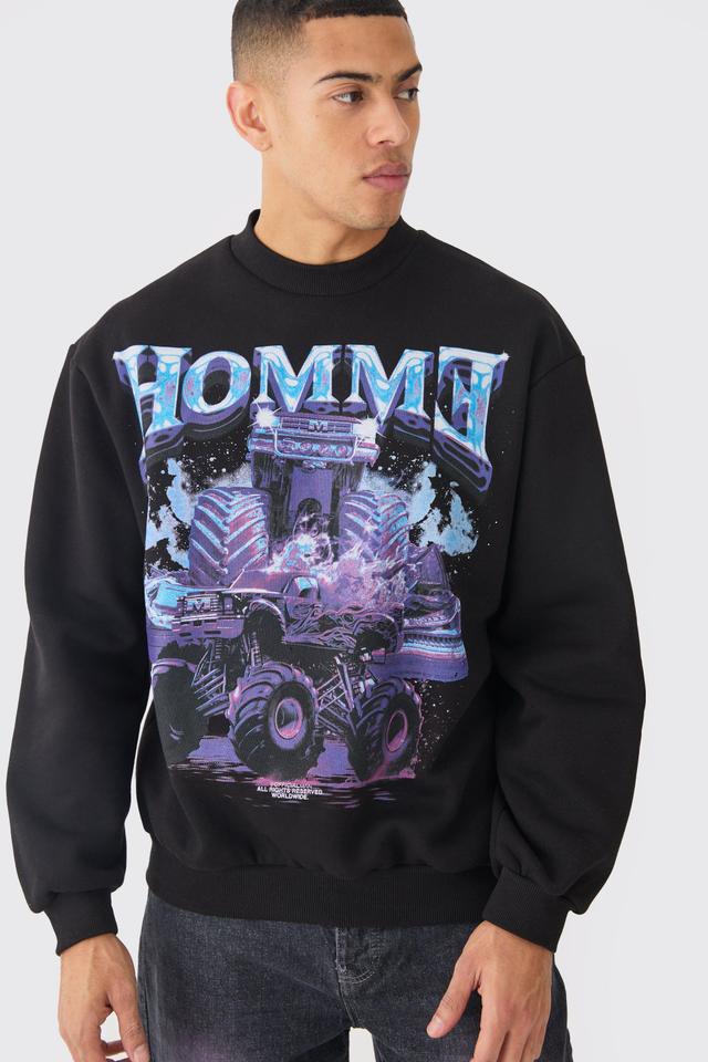 Oversized Truck Graphic Sweatshirt | boohooMAN USA Product Image