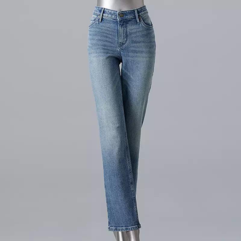 Womens Simply Vera Vera Wang Slim Straight Leg Jeans Blue Product Image