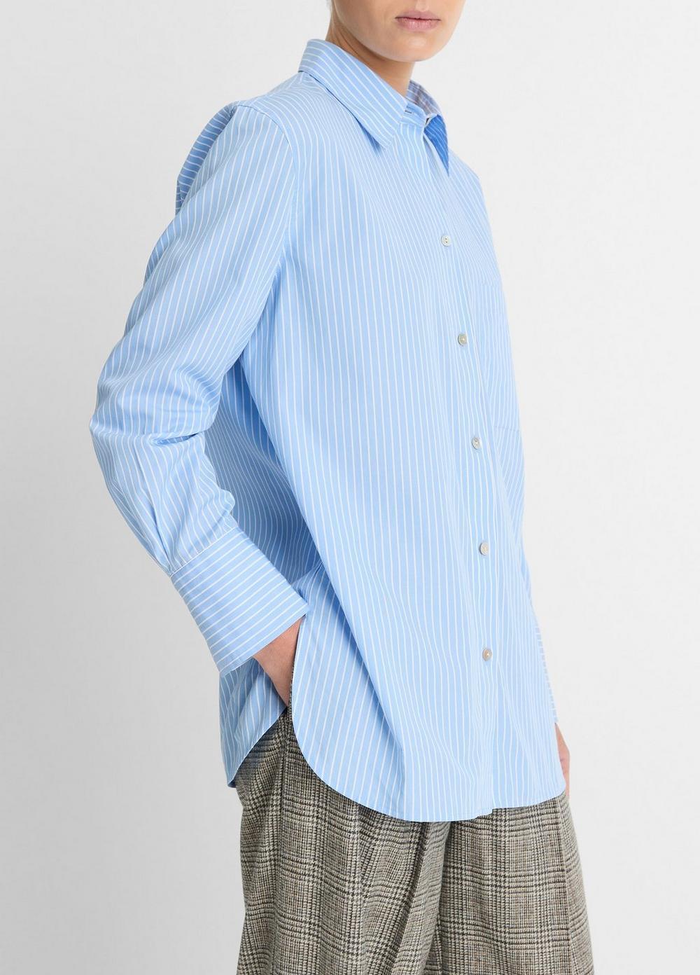 Striped Cotton Relaxed Straight Shirt Product Image