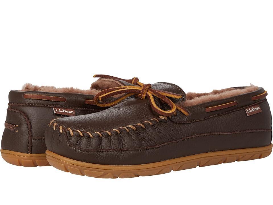 L.L.Bean Wicked Good Moosehide Slipper Moccasin (Chocolate) Men's Shoes Product Image