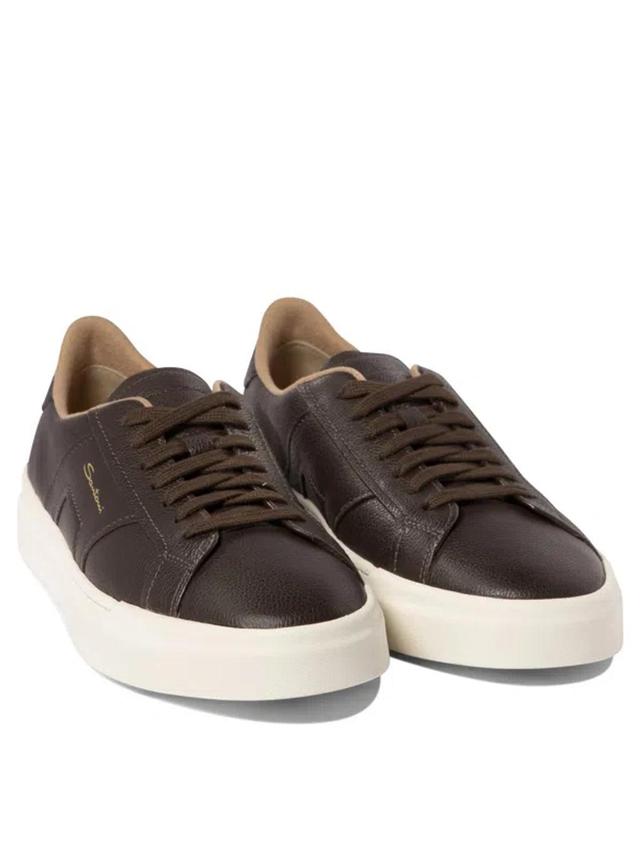 SANTONI Logo Printed Low In Brown Product Image